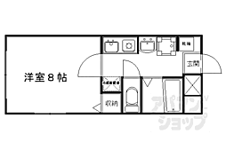 T'sコート 1Kの間取図画像