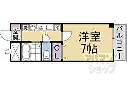 アルビーコート 1Kの間取図画像