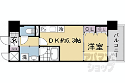 リシュドール梅小路 1DKの間取図画像