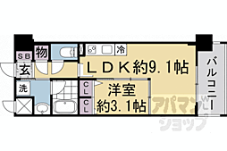 リシュドール梅小路 1LDKの間取図画像