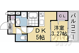 エクスフォート京都聚楽町 1DKの間取図画像