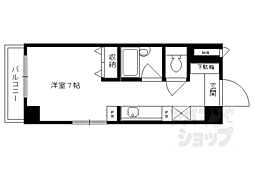 大晋メゾネ四条大宮 1Kの間取図画像