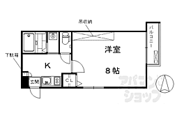 アークリード三十三間堂 1Kの間取図画像