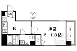 ブリエ五条大宮 1Kの間取図画像