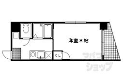 ラフィーネ四条堀川 1Kの間取図画像