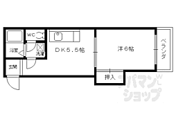 ミレイ西ノ京 1DKの間取図画像