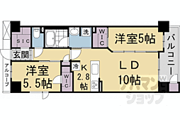 ファインレジデンス京都五条通 2LDKの間取図画像