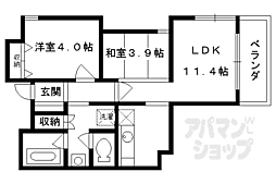 パインフィールド七条 2LDKの間取図画像
