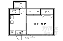シルクハウス一条 1Kの間取図画像