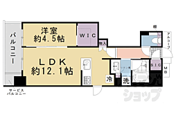 ファインレジデンス京都五条通 1LDKの間取図画像