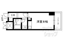 レスポアール四条大宮 1Kの間取図画像