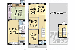 アスペースCS2 5LDKの間取図画像