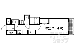 Grange四条大宮 1Kの間取図画像