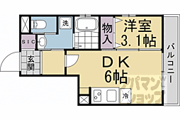 Live Flat京都西院 1DKの間取図画像