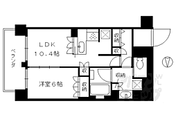 リーガル京都堀川中立売 1LDKの間取図画像