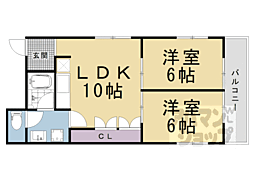 高倉錦ビル 2LDKの間取図画像