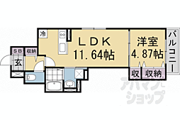 Piso丹波口 1LDKの間取図画像