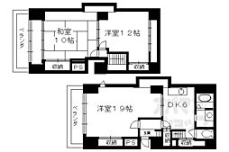 ルネ河原町 3DKの間取図画像