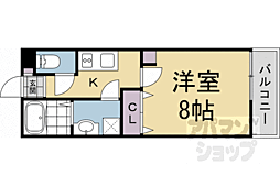京都市右京区太秦野元町アパート 1Kの間取図画像