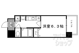 アクロス京都西大路 1Kの間取図画像