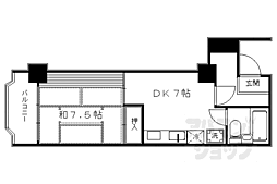 西陣ロイヤルハイツ 1DKの間取図画像