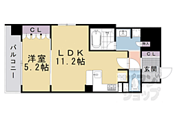 リーガル京都西陣2 1LDKの間取図画像