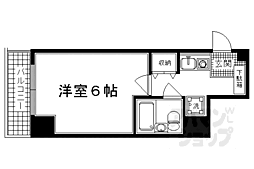 四条大宮シャトー朝日 1Kの間取図画像