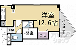 サンフローラ丸太町 ワンルームの間取図画像