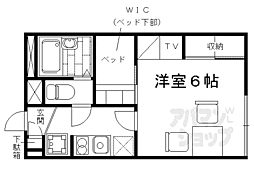 レオパレス長福の厨子 1Kの間取図画像