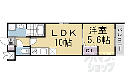 ソリティア梅小路 1LDKの間取図画像