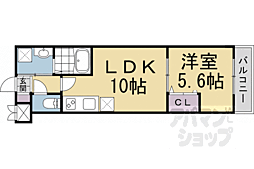 ソリティア梅小路 1LDKの間取図画像