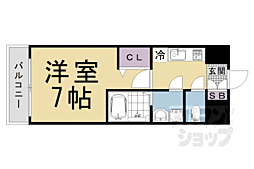 ダイワグレイスメゾン京都西七条 1Kの間取図画像