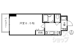 サンビスタ四条 1Kの間取図画像