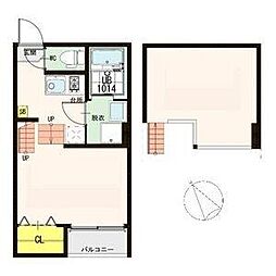 JR仙山線 東照宮駅 徒歩8分の賃貸アパート 2階1Kの間取り
