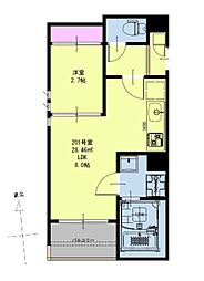 GRANDTIC台原 1LDKの間取図画像