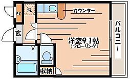 リエス長町南3丁目 ワンルームの間取図画像