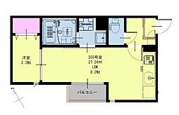 ネオジースマートアール 1LDKの間取図画像