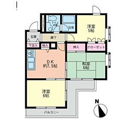 サンコーポ武蔵中原 3DKの間取り