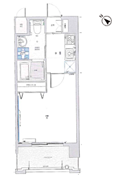 ピュアドームティアラ大手門 1Kの間取図画像
