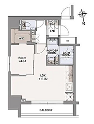 リビオレゾン大手町 1LDKの間取図画像