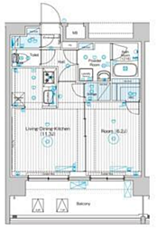フュージョナル東墨田 1LDKの間取図画像