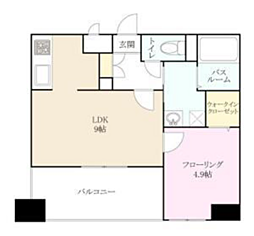 アソシアグロッツオ博多サウスガーデン 1LDKの間取図画像