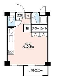 UR観月橋 5階1Kの間取り