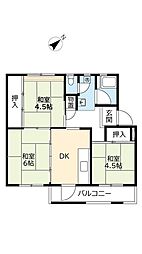 UR都市機構西大和片岡台団地3号 3DKの間取図画像