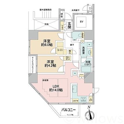 間取り図：2L...
