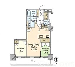 プライムパークス品川シーサイドザ・タワー 2LDKの間取り