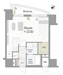 ダイアパレス代官山 ワンルームの間取り