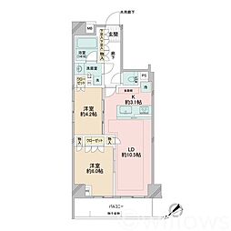 オープンレジデンシア横浜反町 2LDKの間取図画像