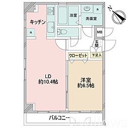 プレール日本橋弐番館 1LDKの間取図画像