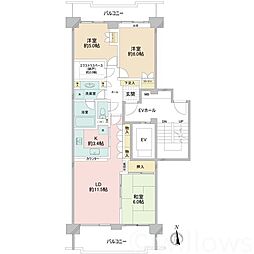 サン・ステージ緑園都市東の街7番館 3LDKの間取図画像